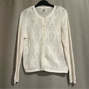 Christopher & Banks Star Pattern Open Knit Cardigan - Size M